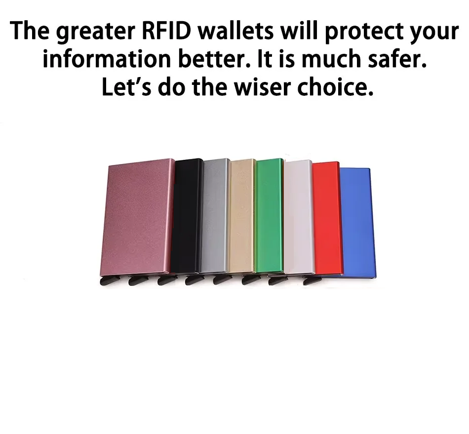 RFID Blocking Slim Metal Wallet - Minimalist Card Holder for Men & Women