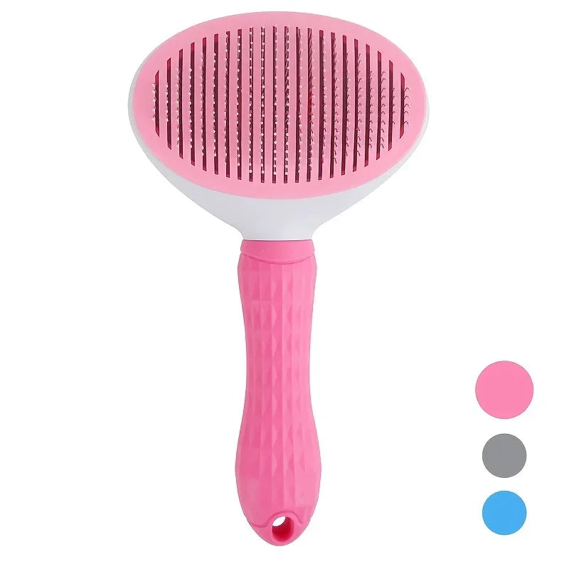 Self-Cleaning Pet Grooming Brush – One-Click Hair Removal for Dogs & Cats