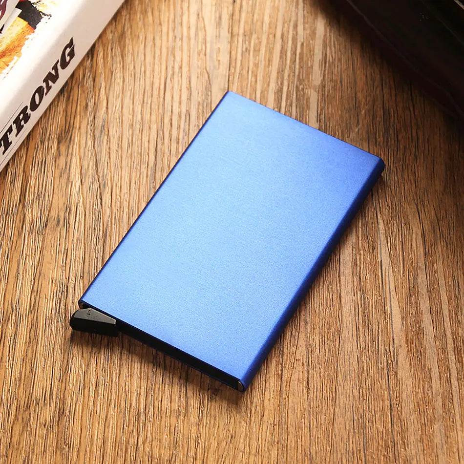 RFID Blocking Slim Metal Wallet - Minimalist Card Holder for Men & Women