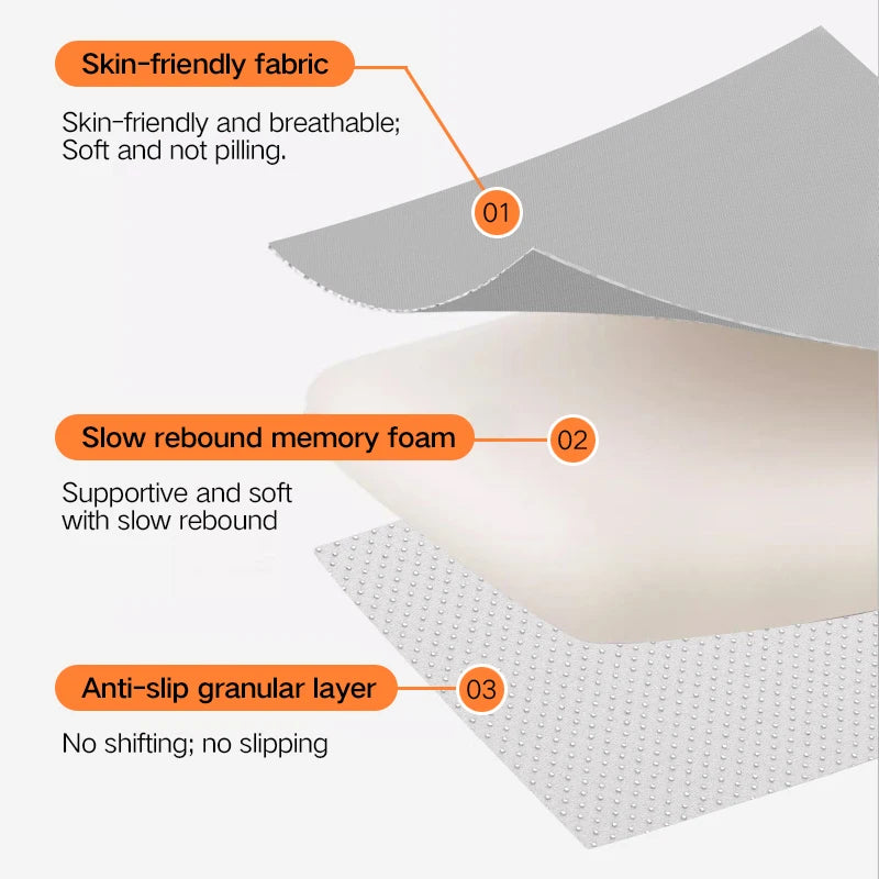 Premium Memory Foam Seat Cushion – Multi-Use Comfort for Office, Car & Home