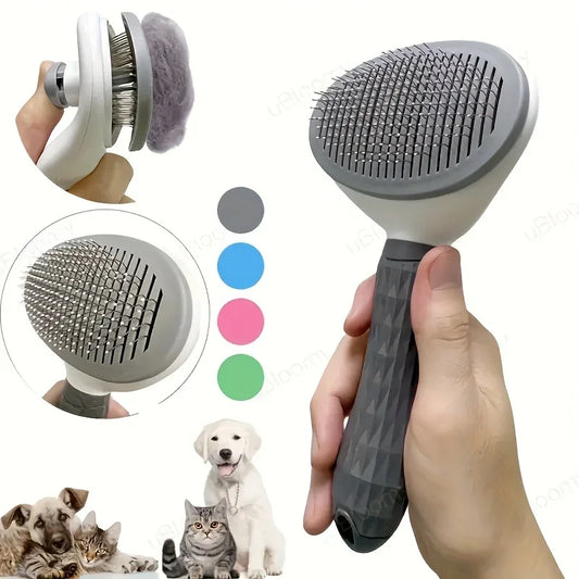 Self-Cleaning Pet Grooming Brush – One-Click Hair Removal for Dogs & Cats