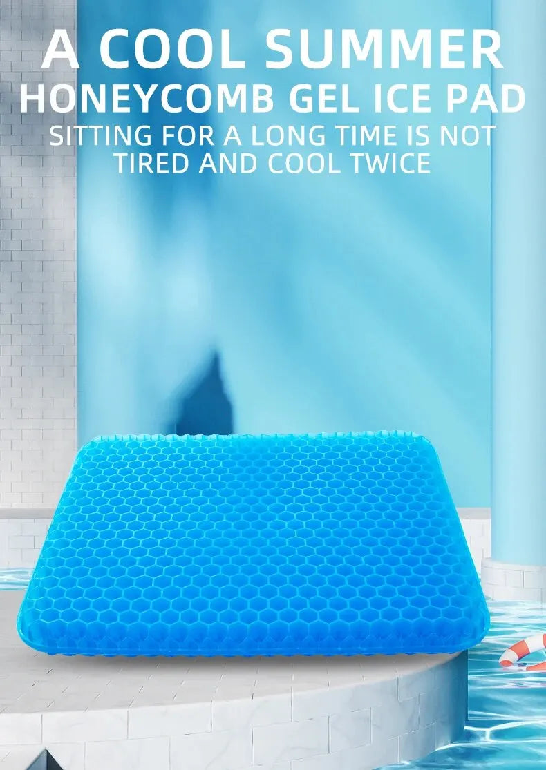 Gel Seat Cushion - Breathable Honeycomb Design for Pain Relief & All-Day Comfort