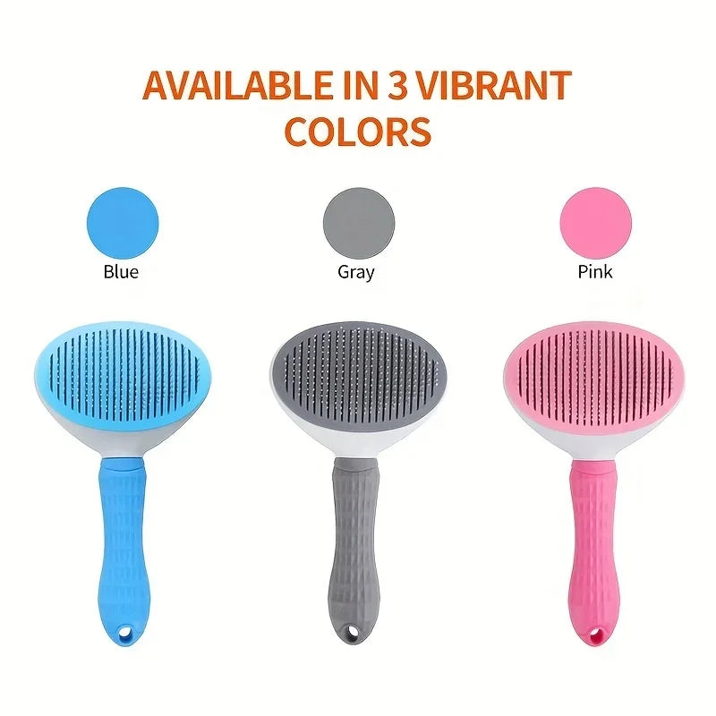 Self-Cleaning Pet Grooming Brush – One-Click Hair Removal for Dogs & Cats